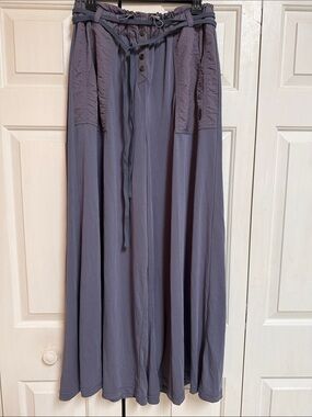 FP Movement by Free People Wide Leg Flow Skirt Pant in Slate